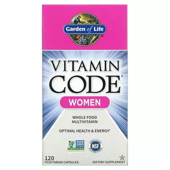 Garden of Life, Vitamin Code, мультивитамины из цельных продуктов для женщин, 120 вегетарианских капсул