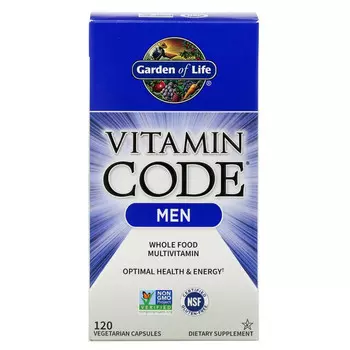 Garden of Life, Vitamin Code, мультивитамины из цельных продуктов для мужчин, 120 вегетарианских капсул