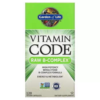 Garden of Life, Vitamin Code, Raw B-Complex, 120 веганских капсул