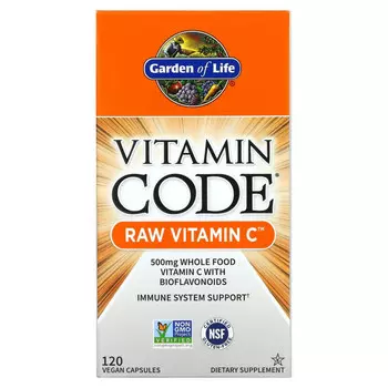 Garden of Life, Vitamin Code, витамин C RAW, 250 мг, 120 веганских капсул