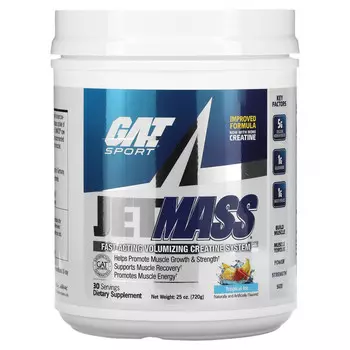 GAT, Jetmass, быстродействующая креатиновая система для создания объема, ледяной тропический микс, 720 г (25 унций)