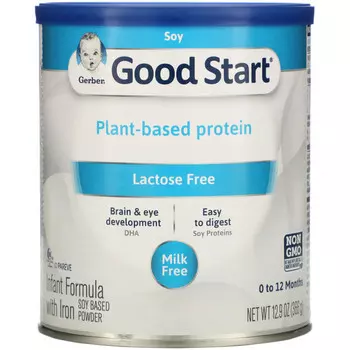 Gerber, Good Start, порошок для детской смеси на основе сои с железом, без лактозы, от 0 до 12 месяцев, 366 г (12,9 унций)