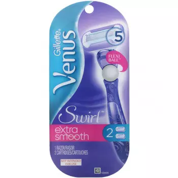Gillette, Бритва Venus Extra Smooth, 1 бритва + 2 кассеты