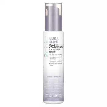 Giovanni, 2chic, Ultra Shine Leave-In Conditioning & Styling Elixir, For All Hair Types, Tsubaki +White Tea, 4 fl oz (118 ml)