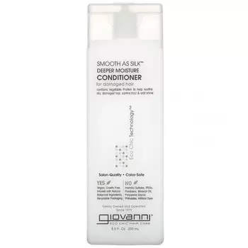 Giovanni, Smooth As Silk, кондиционер для интенсивного увлажнения, для поврежденных волос, 250 мл (8,5 жидк. унции)