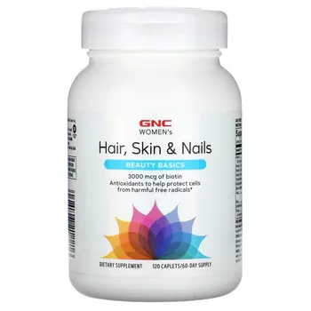 GNC, Beauty Basics, средство для волос, кожи и ногтей, для женщин, 120 капсул