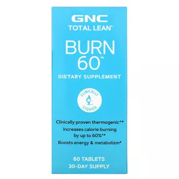 GNC, Total Lean, Burn 60, средство для эффективного сжигания жира, 60 таблеток