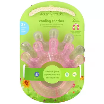 Green Sprouts, Охлаждающий прорезыватель, для детей от 3 месяцев, розовый, 2 шт.