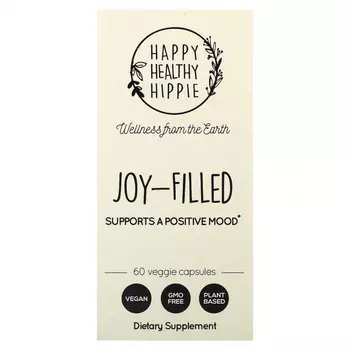 Happy Healthy Hippie, Наполненный радостью, поддерживает позитивное настроение, 60 растительных капсул