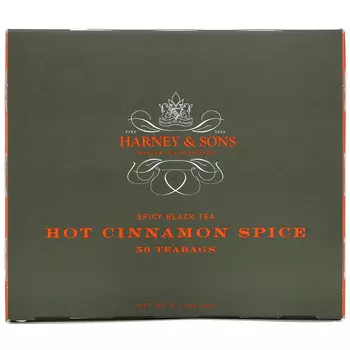 Harney & Sons, Spicy Black Tea, Hot Cinnamon Spice, 50 Tea Bags, 3.57 oz (100 g)