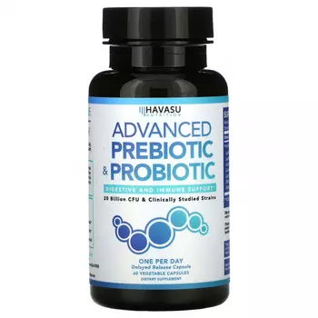 Havasu Nutrition, улучшенный комплекс пробиотиков и пребиотиков, 20 млрд КОЕ, 60 вегетарианских капсул