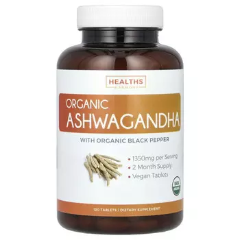 Healths Harmony, Органическая ашваганда, 675 мг, 120 таблеток