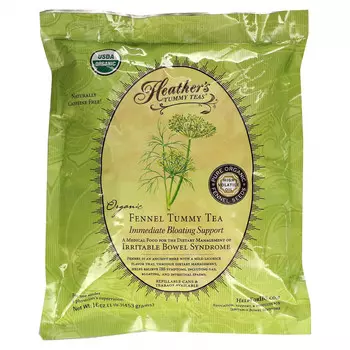 Heather's Tummy Care, Tummy Teas, органический чай с фенхелем, без кофеина, 453 г (16 унций)