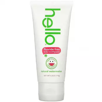 Hello, детская зубная паста без фтора, со вкусом арбуза, 119 г (4,2 унции)