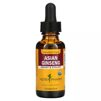 Herb Pharm, Женьшень, без спирта, 1 жидкая унция (30 мл)