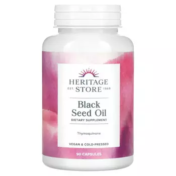 Heritage Store, масло черного тмина, 650 мг, 90 вегетарианских капсул с жидкостью