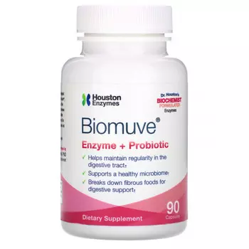 Houston Enzymes, Biomuve, ферменты и пробиотики, 90 капсул