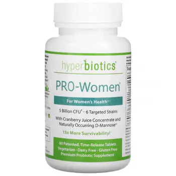 Hyperbiotics, PRO-Women, 5 млрд КОЕ, 60 таблеток постепенного высвобождения