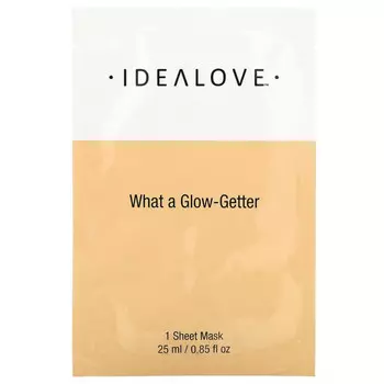 Idealove, What a Glow-Getter, тканевая косметическая маска для сияния кожи, 1 шт., 25 мл (0,85 жидк. унции)