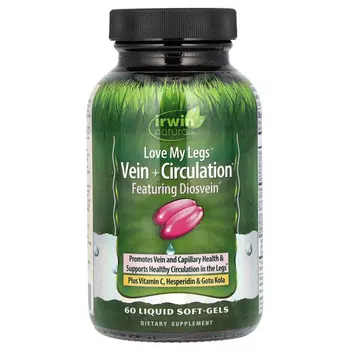 Irwin Naturals, Love My Legs, для здоровья вен и нормального кровообращения, 60 мягких гелевых капсул