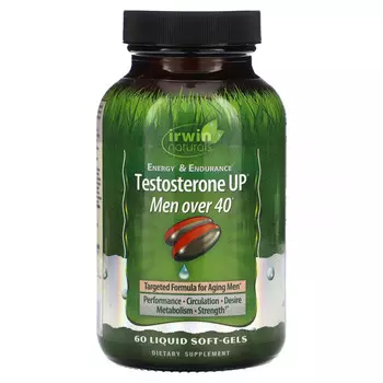 Irwin Naturals, Testosterone UP, для мужчин старше 40 лет, 60 мягких таблеток