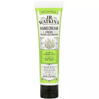 J R Watkins, Крем для рук, алоэ и зеленый чай, 95 г (3,3 унции)