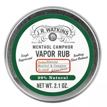 J R Watkins, Ментол и камфора для втирания в пар, 2,1 унции