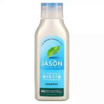 Jason Natural, Шампунь для утолщения и восстановления волос, с биотином и гиалуроновой кислотой, 473 мл (16 жидк. унций)