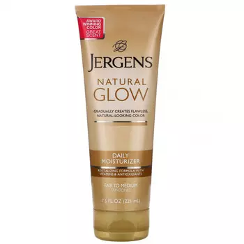 Jergens, Увлажняющее средство Natural Glow для ежедневного ухода, оттенок Fair to Medium (221 мл)