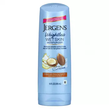 Jergens, увлажняющий лосьон с легкой текстурой для нанесения на влажную кожу, с аргановым маслом, 295 мл (10 жидк. унций)