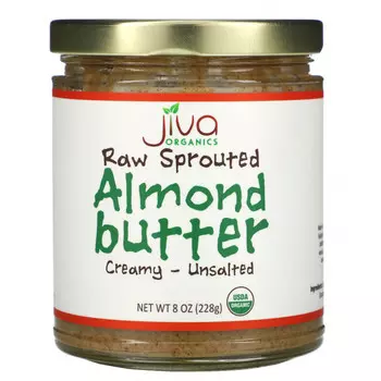 Jiva Organics, Необработанное масло из ростков миндаля, несоленое сливочное масло, 228 г (8 унций)