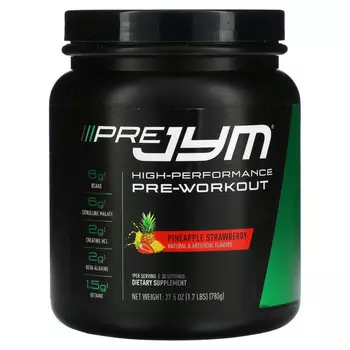 JYM Supplement Science, Pre JYM, High Performance Pre-Workout, ананас и клубника, 1,7 фунта (780 г)