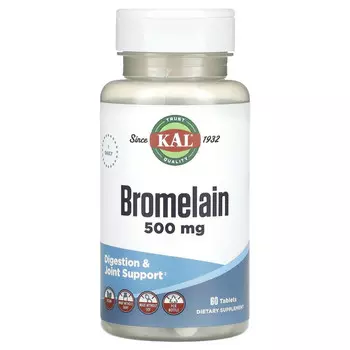 KAL, Бромелаин, 500 мг, 60 таблеток