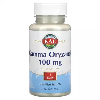 KAL, Gamma Oryzanol, 100 mg, 100 Tablets