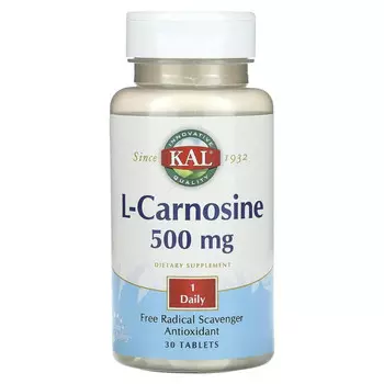 KAL, L-карнозин, 500 мг, 30 таблеток