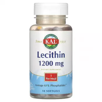 KAL, Лецитин, 1200 мг, 50 мягких таблеток
