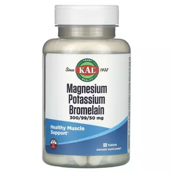 KAL, Магний калий бромелаин, 60 таблеток