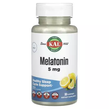 KAL, Melatonin, Lemon, 5 mg, 30 Lozenges