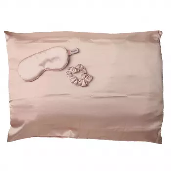 Kitsch, Набор для сна из сатина, пудрового цвета, набор из 3 предметов