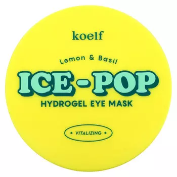 Koelf, Гидрогелевая маска для глаз Ice-Pop, лимон и базилик, 30 пар