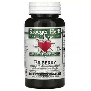 Kroeger Herb Co, Черника, 90 вегетарианских капсул