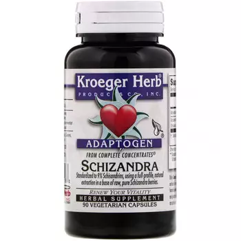 Kroeger Herb Co, Комплексные концентраты, лимонник, 90 вегетарианских капсул