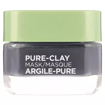 L'Oreal, Pure-Clay, маска для детоксикации и улучшения цвета лица, 3 натуральные глины + древесный уголь, 48 г (1,7 унции)