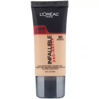 L'Oreal, Тональная основа Infallible Pro-Matte, оттенок Natural Buff 103, 30 мл