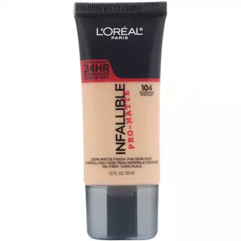 L'Oreal, Тональная основа Infallible Pro-Matte, оттенок Golden Beige 104, 30 мл