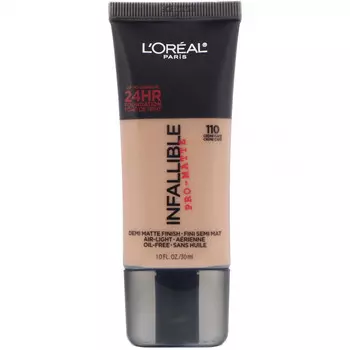 L'Oreal, Тональная основа Infallible Pro-Matte, оттенок кремовый коричневый 110, 30 мл