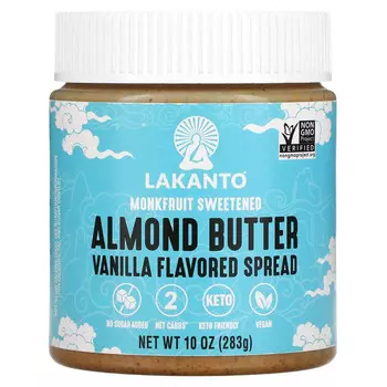 Lakanto, Спред с миндальным маслом, ваниль, 283 г (10 унций)