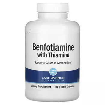 Lake Avenue Nutrition, бенфотиамин и тиамин, 250 мг, 120 растительных капсул
