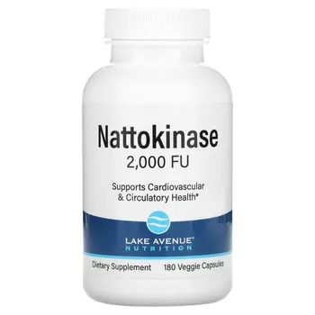 Lake Avenue Nutrition, наттокиназа, протеолитический фермент, 2000 FU, 180 растительных капсул