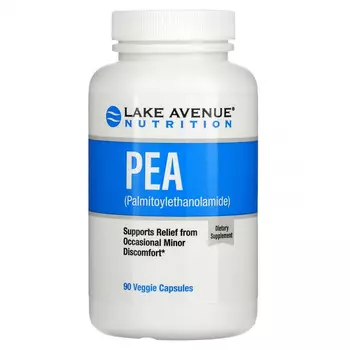Lake Avenue Nutrition, ПЭА (пальмитоилэтаноламид), 90 вегетарианских капсул